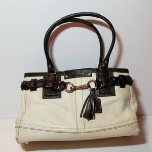Black and white Coach purse